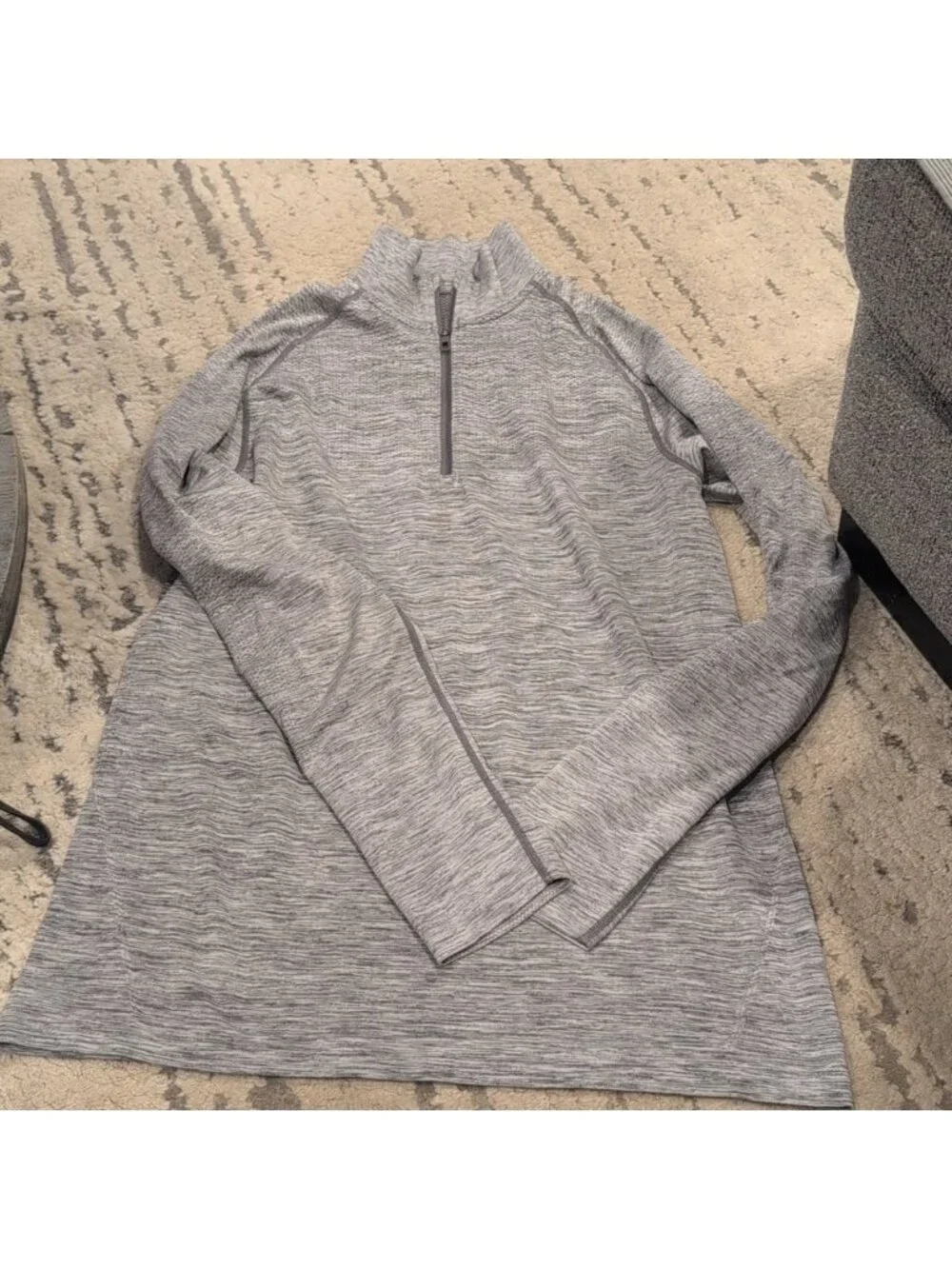 Lululemon Metal Vent Tech 1/2 Zip II Slate / White